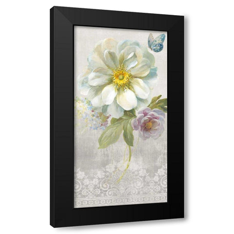 Textile Floral IV Black Modern Wood Framed Art Print by Nai, Danhui