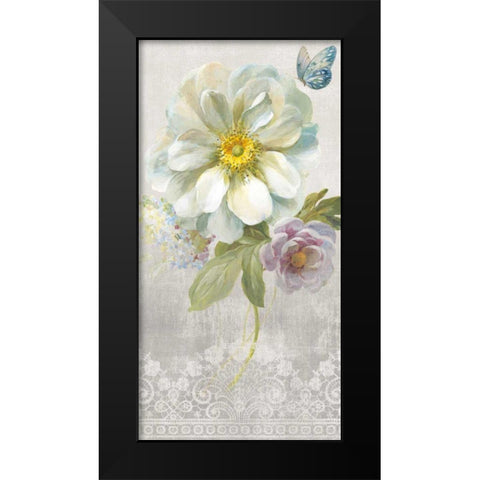 Textile Floral IV Black Modern Wood Framed Art Print by Nai, Danhui