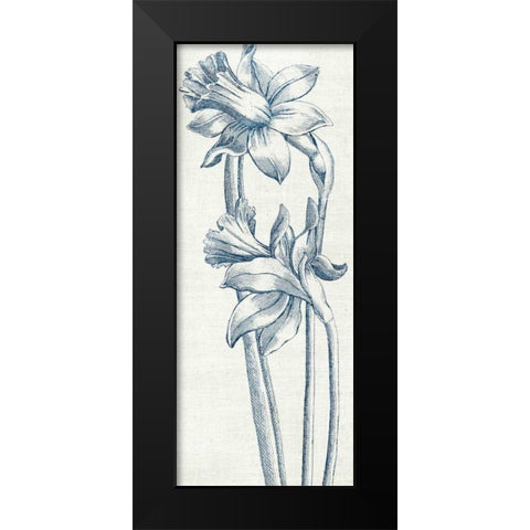 Eden II  Indigo and White Black Modern Wood Framed Art Print by Wild Apple Portfolio