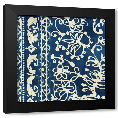 Bali Tapestry I Black Modern Wood Framed Art Print by Wild Apple Portfolio