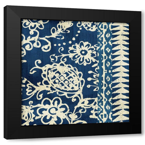 Bali Tapestry II Black Modern Wood Framed Art Print with Double Matting by Wild Apple Portfolio