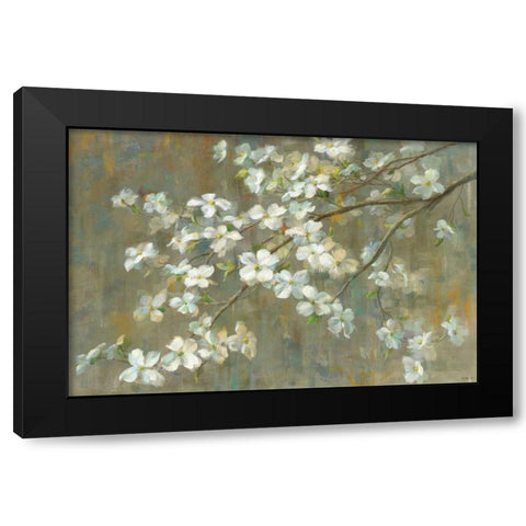 Dogwood in Spring Black Modern Wood Framed Art Print with Double Matting by Nai, Danhui