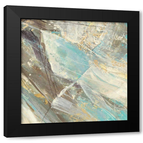 Blue Water I Black Modern Wood Framed Art Print with Double Matting by Hristova, Albena