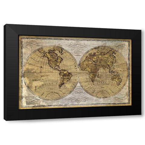 Worldwide I Black Modern Wood Framed Art Print with Double Matting by Wioens, James
