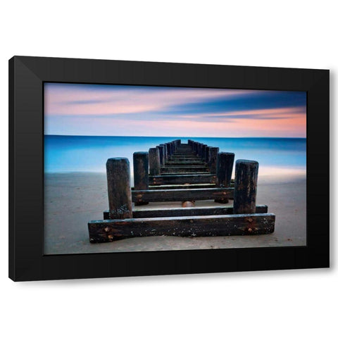 Coney Island Pier Black Modern Wood Framed Art Print with Double Matting by Gendreau, Katherine
