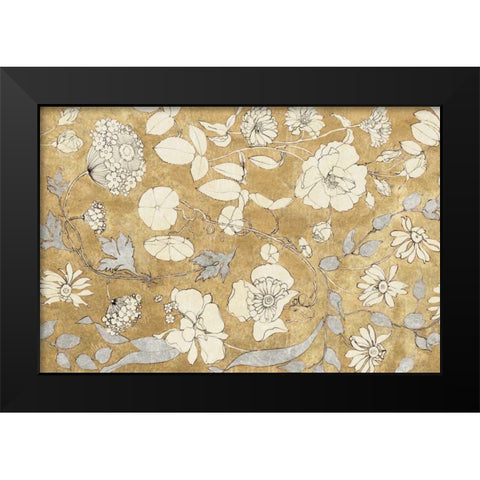 Floral Joy II Black Modern Wood Framed Art Print by Wild Apple Portfolio