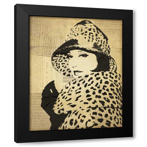 Fashion News II Black Modern Wood Framed Art Print with Double Matting by Wild Apple Portfolio