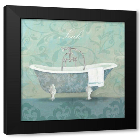 Damask Bath Tub Black Modern Wood Framed Art Print with Double Matting by Tillmon, Avery