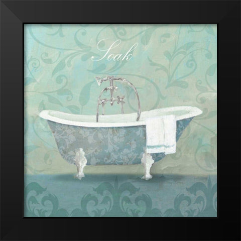 Damask Bath Tub Black Modern Wood Framed Art Print by Tillmon, Avery