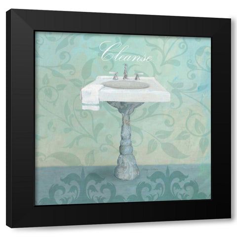 Damask Bath Sink Black Modern Wood Framed Art Print with Double Matting by Tillmon, Avery