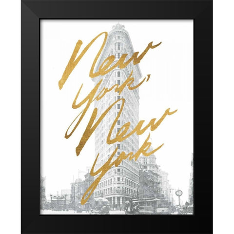 Gilded New York Black Modern Wood Framed Art Print by Hershey, Moira