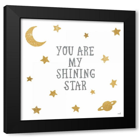 Shining Star Black Modern Wood Framed Art Print by Hershey, Moira