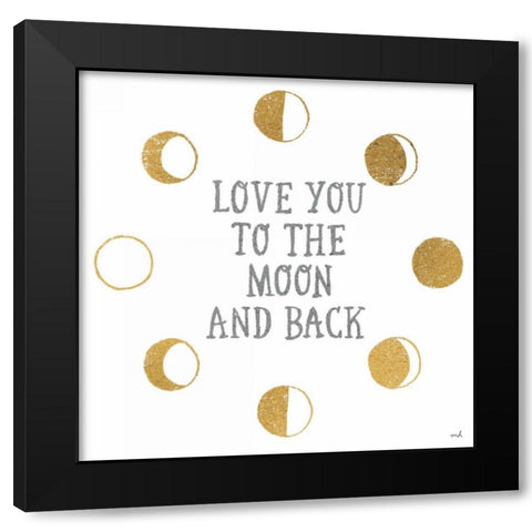 To the Moon Black Modern Wood Framed Art Print with Double Matting by Hershey, Moira