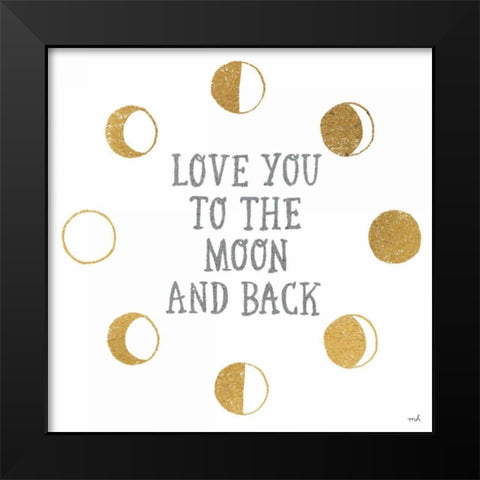 To the Moon Black Modern Wood Framed Art Print by Hershey, Moira