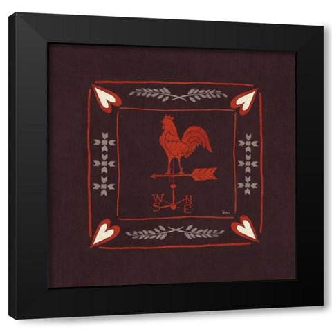 Little Red Farm Tile IV Black Modern Wood Framed Art Print by Charron, Veronique