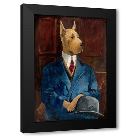 Inspector Dogleash Black Modern Wood Framed Art Print by Tillmon, Avery