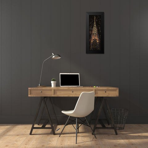 Cities at Night II Black Modern Wood Framed Art Print by Wellington Studio