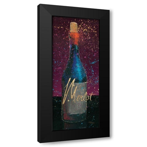Wine Splash Dark IV Black Modern Wood Framed Art Print by Wellington Studio