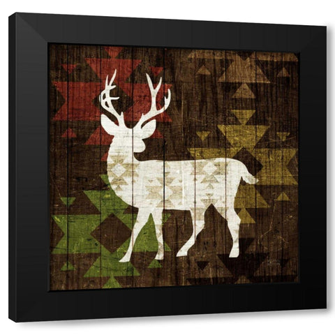 Southwest Lodge - Deer I Black Modern Wood Framed Art Print with Double Matting by Mullan, Michael