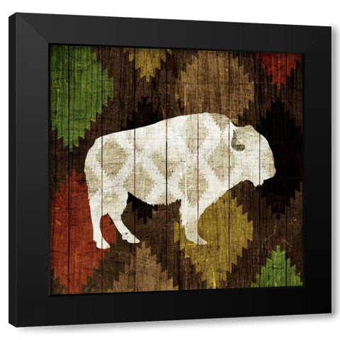 Southwest Lodge - Buffalo Black Modern Wood Framed Art Print with Double Matting by Mullan, Michael