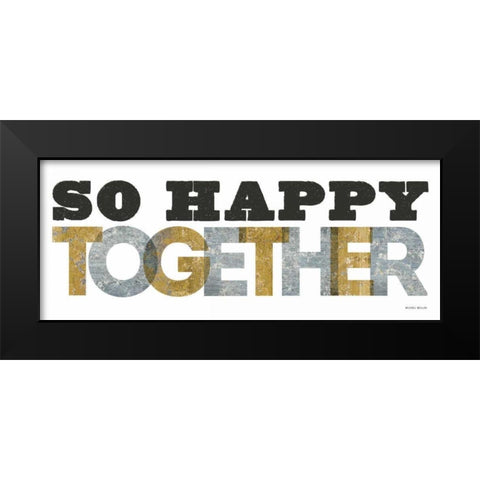 So Happy Together Silver Gold Black Modern Wood Framed Art Print by Mullan, Michael