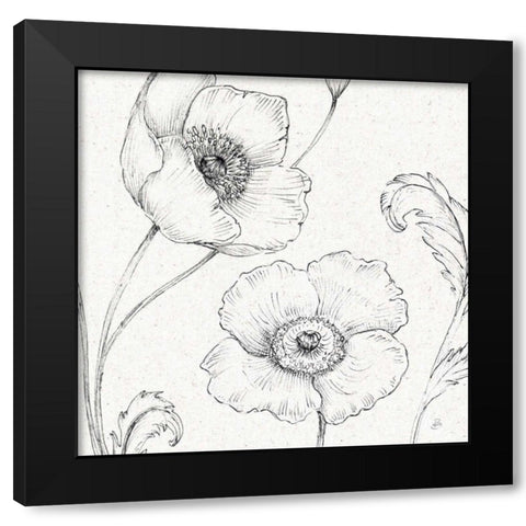 Blossom Sketches I Black Modern Wood Framed Art Print with Double Matting by Brissonnet, Daphne