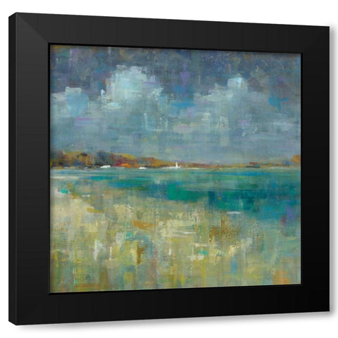 Sky and Sea Crop Black Modern Wood Framed Art Print with Double Matting by Nai, Danhui