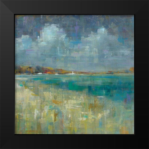 Sky and Sea Crop Black Modern Wood Framed Art Print by Nai, Danhui