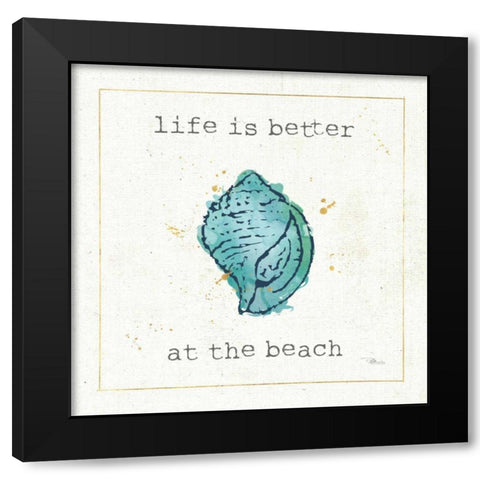 Sea Treasures I Black Modern Wood Framed Art Print with Double Matting by Pela Studio