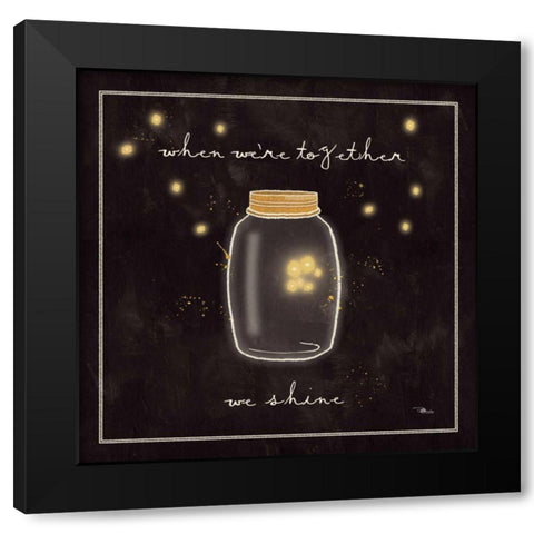 Firefly Glow II Black Modern Wood Framed Art Print with Double Matting by Pela Studio