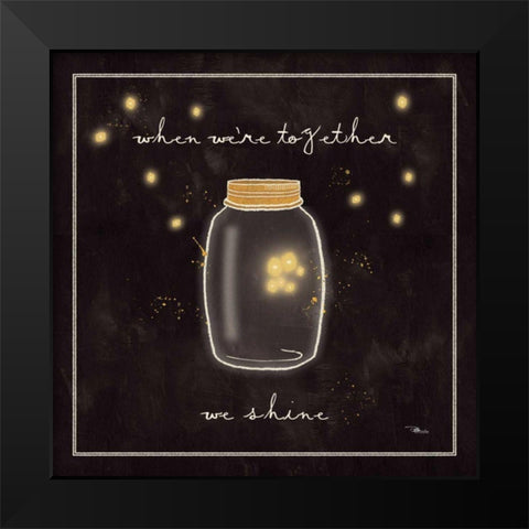 Firefly Glow II Black Modern Wood Framed Art Print by Pela Studio