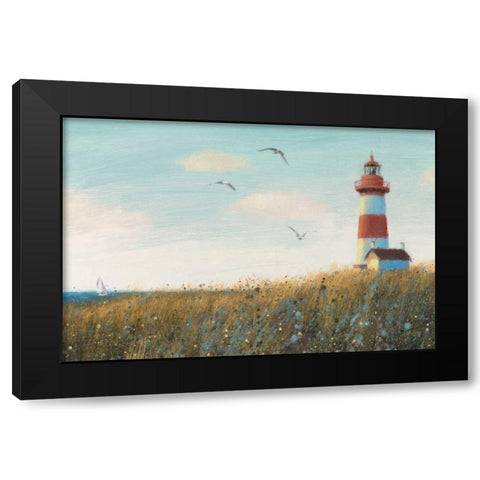 Seaside View I Black Modern Wood Framed Art Print with Double Matting by Wiens, James