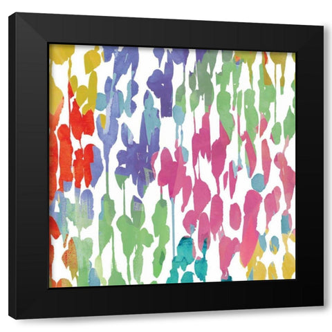 Splashes of Color II Black Modern Wood Framed Art Print by Wild Apple Portfolio