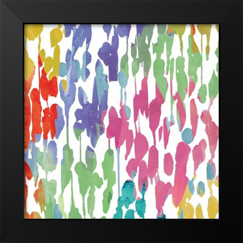 Splashes of Color II Black Modern Wood Framed Art Print by Wild Apple Portfolio