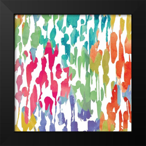 Splashes of Color III Black Modern Wood Framed Art Print by Wild Apple Portfolio