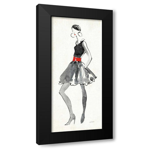 Red Flair I Black Modern Wood Framed Art Print with Double Matting by Tavoletti, Anne