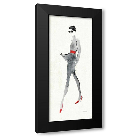 Red Flair II Black Modern Wood Framed Art Print with Double Matting by Tavoletti, Anne