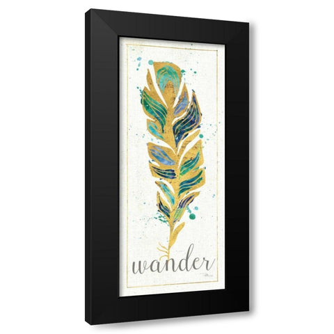 Waterfeathers II Black Modern Wood Framed Art Print by Pela Studio
