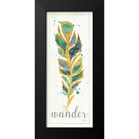 Waterfeathers II Black Modern Wood Framed Art Print by Pela Studio