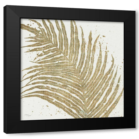 Gold Leaves I Black Modern Wood Framed Art Print by Wellington Studio