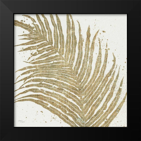 Gold Leaves I Black Modern Wood Framed Art Print by Wellington Studio