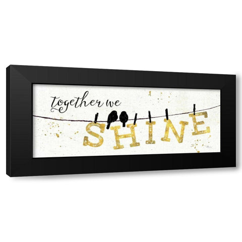 Shine Like Gold I Black Modern Wood Framed Art Print with Double Matting by Pela Studio