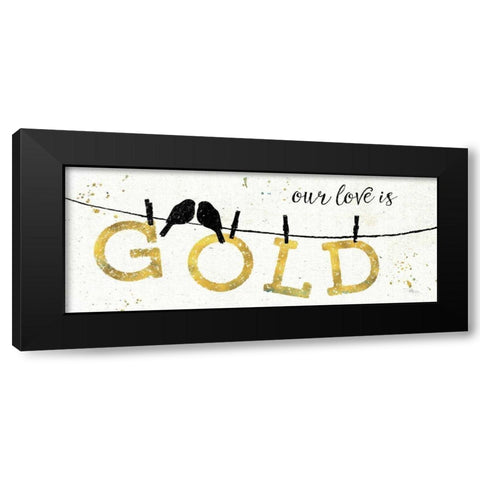 Shine Like Gold II Black Modern Wood Framed Art Print by Pela Studio