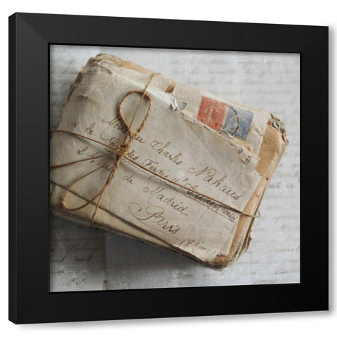 Love Letters II Black Modern Wood Framed Art Print by Schlabach, Sue