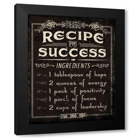 Life Recipes II Black Modern Wood Framed Art Print by Pela Studio