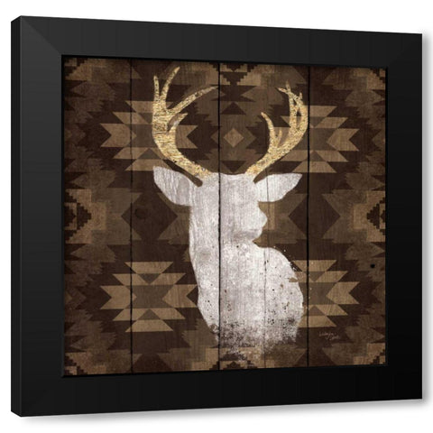 Precious Antlers II Black Modern Wood Framed Art Print by Wellington Studio