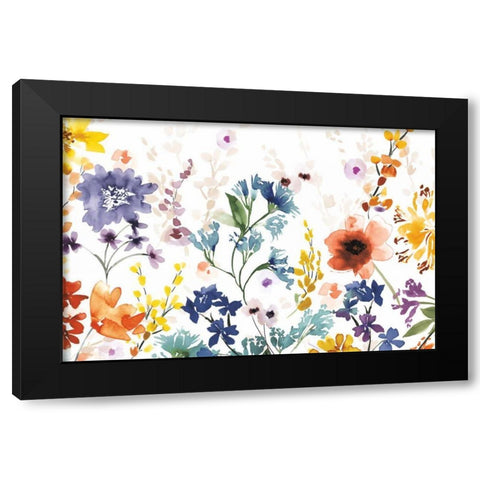 Colors of the Garden Black Modern Wood Framed Art Print with Double Matting by Wild Apple Portfolio