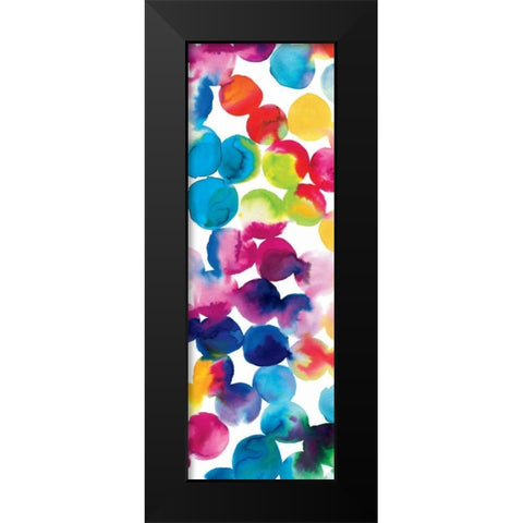 Bright Circles II Black Modern Wood Framed Art Print by Wild Apple Portfolio