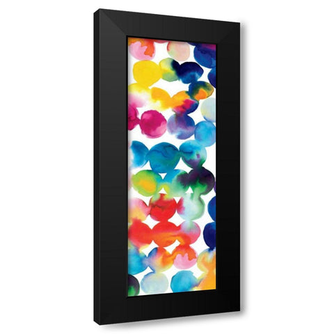 Bright Circles III Black Modern Wood Framed Art Print by Wild Apple Portfolio