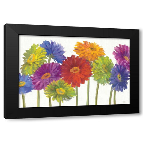 Colorful Gerbera Daisies Black Modern Wood Framed Art Print by Rowan, Carol